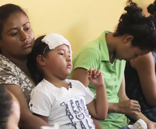 patients waiting at a health clinic in Mexico 